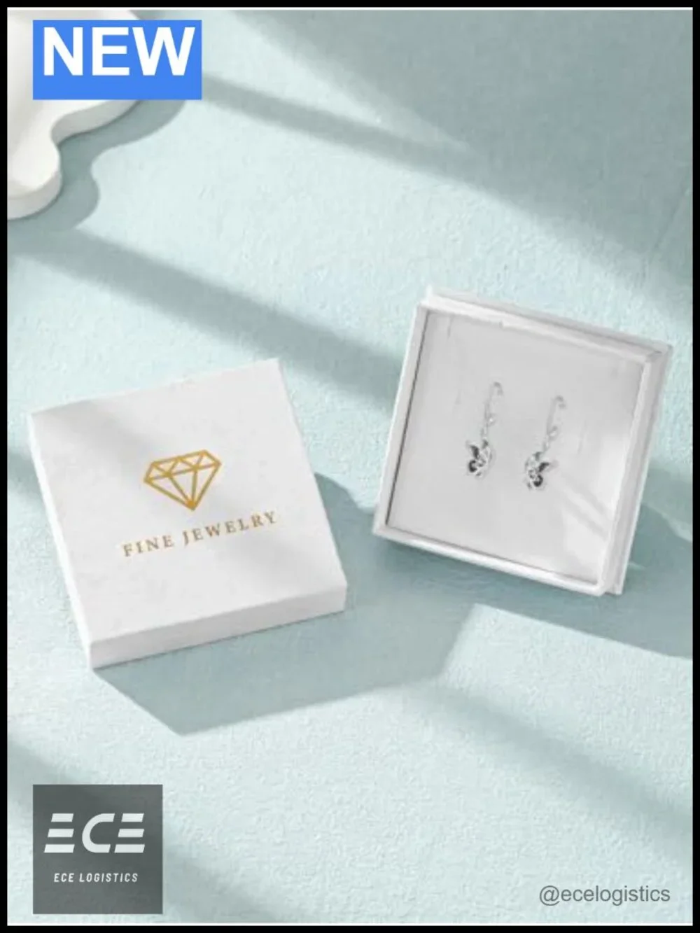Butterfly Dangle Earrings 925 Sterling Silver 18K White Gold Plated